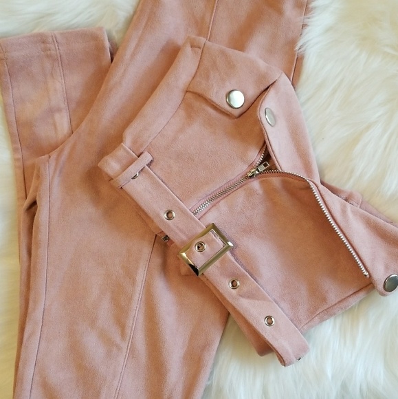 Two Piece Suede Pant Set - Picture 5 of 5